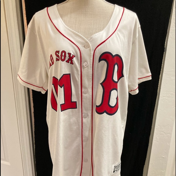 PINK Victoria's Secret Tops - Victoria’s Secret PINK Red Sox Jersey Size Medium